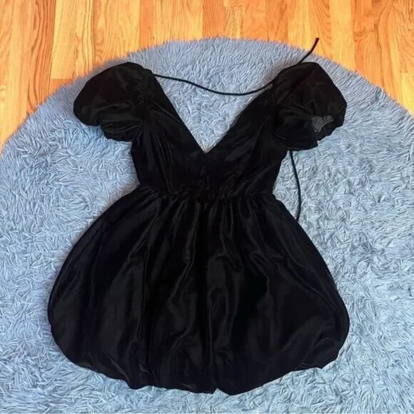 Fashion Nova Always Bubble Velvet Micro Mini Dress - Black Size S - Picture 3 of 9